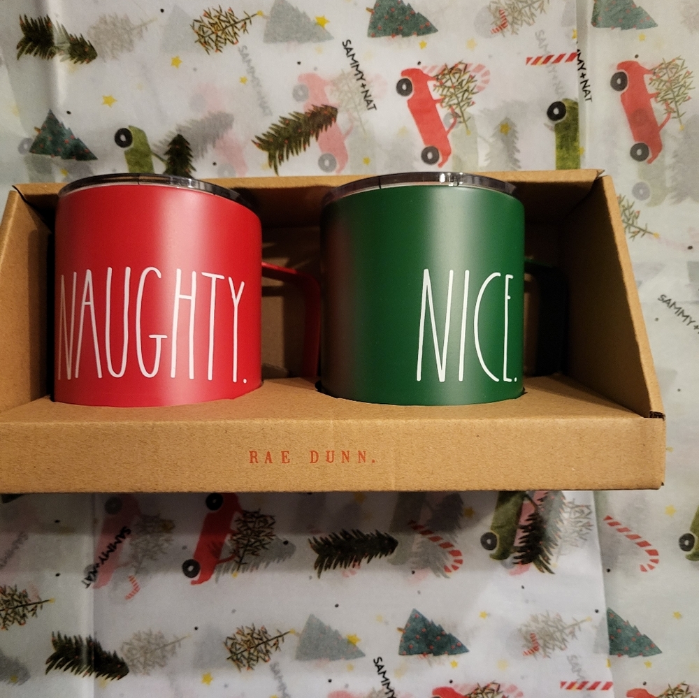 NIB Rae Dunn Naughty nice mug set